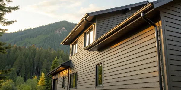 A home's exterior with fire resistant Smart Siding, an engineered wood product.
